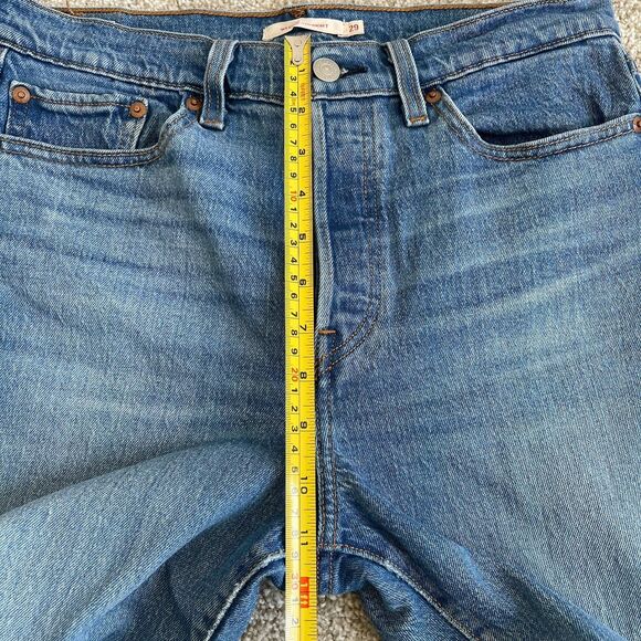 Levis Wedgie Straight Jeans Blue Women 29 Button Fly Hight Rise Stretch - Picture 13 of 14